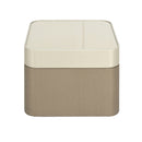 MESA LATERAL TOPE CHAMPAÑA Y  BASE MADERA ACABADO CHAMPAÑA