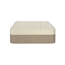 MESA DE CENTRO TOPE CHAMPAÑA Y  BASE MADERA ACABADO CHAMPAÑA