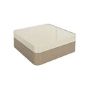 MESA DE CENTRO TOPE CHAMPAÑA Y  BASE MADERA ACABADO CHAMPAÑA