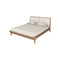 CAMA KING NOTTE EN TELA BLANCA Y ACABADO DE MADERA NZF S277