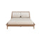 CAMA KING NOTTE EN TELA BLANCA Y ACABADO DE MADERA NZF S277