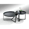 MESA DE CENTRO EN  METAL NEGRO SET DE 2