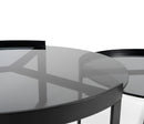 MESA DE CENTRO EN  METAL NEGRO SET DE 2