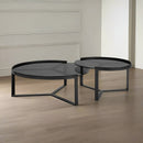 MESA DE CENTRO EN  METAL NEGRO SET DE 2