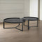MESA DE CENTRO EN  METAL NEGRO SET DE 2