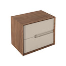 MESA DE NOCHE ACABADO DE MADERA Y BEIGE