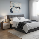 MESA DE NOCHE ACABADO DE MADERA Y BEIGE