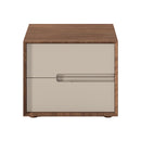 MESA DE NOCHE ACABADO DE MADERA Y BEIGE