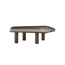 MESA DE CENTRO EN LATON Y ESTILO MARMOL
