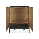 BAR TOPE DE VIDRIO BLANCO Y ACABADO DE MADERA