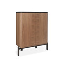 BAR TOPE DE VIDRIO BLANCO Y ACABADO DE MADERA