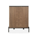 BAR TOPE DE VIDRIO BLANCO Y ACABADO DE MADERA