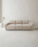 SOFA RECLINABLE ELECTRICO DE TRES ASIENTOS EN TELA BEIGE