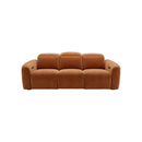 SOFA RECLINABLE ELECTRICO DE TRES ASIENTOS EN TELA MARRON