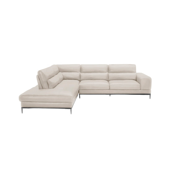 SOFA SECCIONAL ESTACIONARIO EN PIEL SINTETICA BEIGE