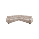 SOFA SECCIONAL RECLINABLE ELECTRICO EN TELA MARRON