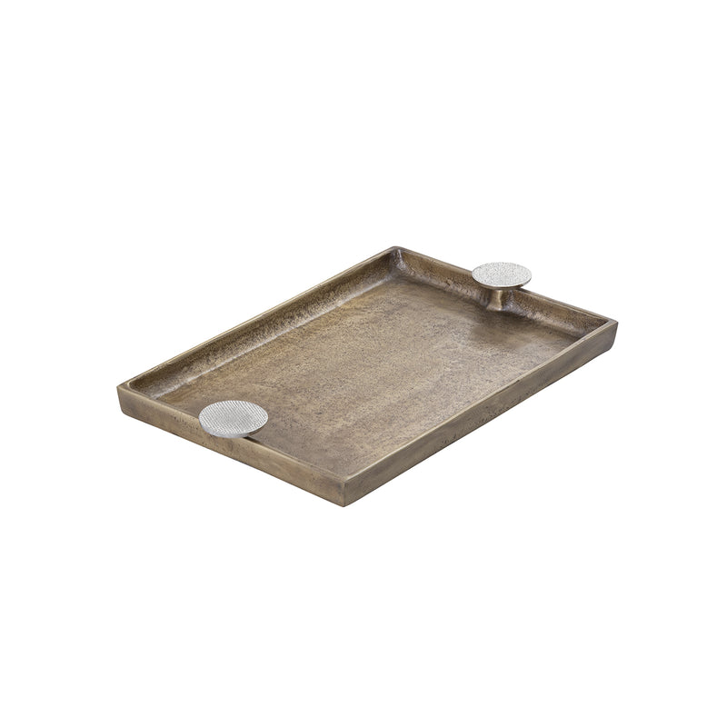 BANDEJA DE ALUMINIO DORADA