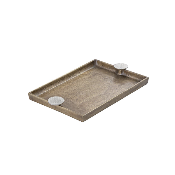 BANDEJA DE ALUMINIO DORADA