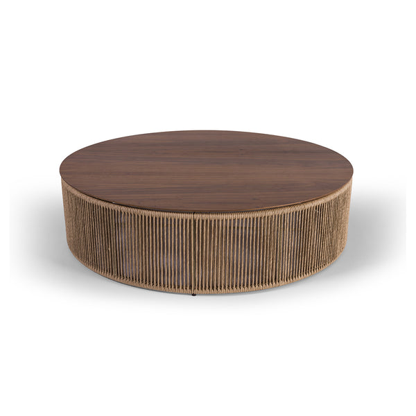 MESA DE CENTRO CORDONE TOPE ACABADO DE MADERA Y CUERDA