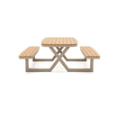 MESA DE PICNIC ALUMINIO BEIGE Y ACABADO DE MADERA
