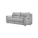 SOFA RECLINABLE DE DOS ASIENTOS ELECTRICO CON FRENTE DE PIEL GRIS