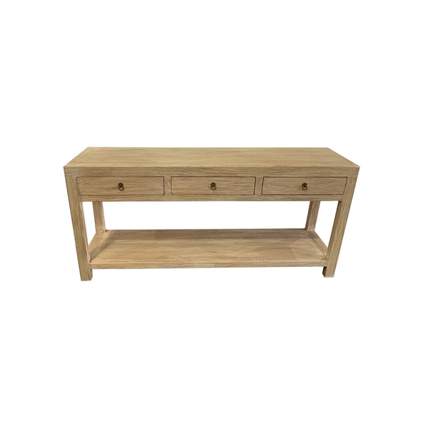 THREE DRAWER CONSOLE TABLE, NATURAL