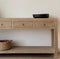 THREE DRAWER CONSOLE TABLE, NATURAL