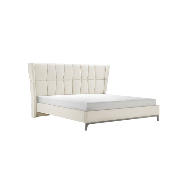 CAMA KING EN TELA BLANCA