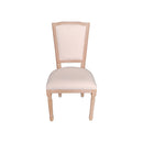 SILLA DE COMEDOR ACABADO DE MADERA CLARA Y TELA BEIGE