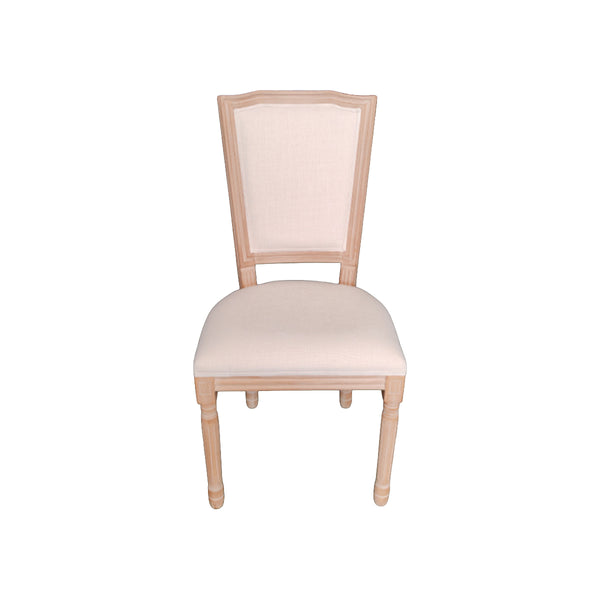 SILLA DE COMEDOR ACABADO DE MADERA CLARA Y TELA BEIGE