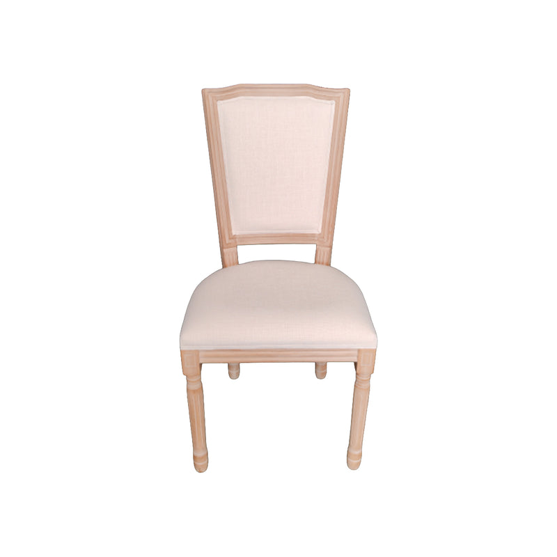 SILLA DE COMEDOR ACABADO DE MADERA CLARA Y TELA BEIGE