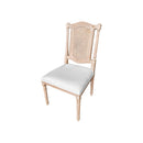 SILLA DE COMEDOR ACABADO DE MADERA CLARA Y TELA BEIGE