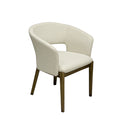 SILLA DE COMEDOR EN TELA BEIGE Y PATAS ACABADO DE MADERA