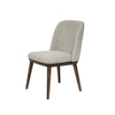 SILLA DE COMEDOR EN TELA GRIS BEIGESACEO Y PATAS MARRONES