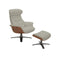 BUTACA RECLINABLE GIRATORIA CON FRENTE DE PIEL GRIS