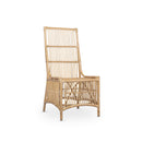 SILLA DE COMEDOR EN RATAN Y TELA BLANCA