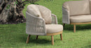VATICAN SWIVEL LOUNGE ARMCHAIR, TEAK LEGS, FRAM:BEIGE 70108,ROPE:SAND HF-006, CUS:FON180