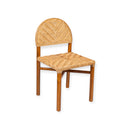 SILLA DE COMEDOR EN RATAN Y TELA BLANCA