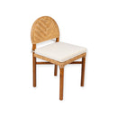 SILLA DE COMEDOR EN RATAN Y TELA BLANCA