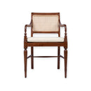 SILLA DE COMEDOR EN RATAN PAJILLA Y TELA BLANCA