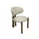 SILLA DE COMEDOR EN TELA BEIGE Y PATAS ACABADO DE MADERA