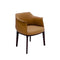 SILLA DE COMEDOR CON FRENTE DE PIEL MARRON  Y PATAS MARRONES