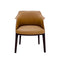 SILLA DE COMEDOR CON FRENTE DE PIEL MARRON  Y PATAS MARRONES
