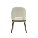 SILLA DE COMEDOR EN TELA BEIGE Y PATAS ACABADO DE MADERA