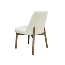 SILLA DE COMEDOR EN TELA BEIGE Y PATAS ACABADO DE MADERA