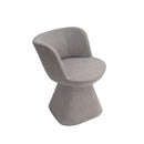 SILLA DE COMEDOR EN TELA GRIS CON ASIENTO GIRATORIO