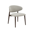 SILLA DE COMEDOR EN TELA TEXTURIZADA BEIGE Y PATAS ACABADO DE MADERA