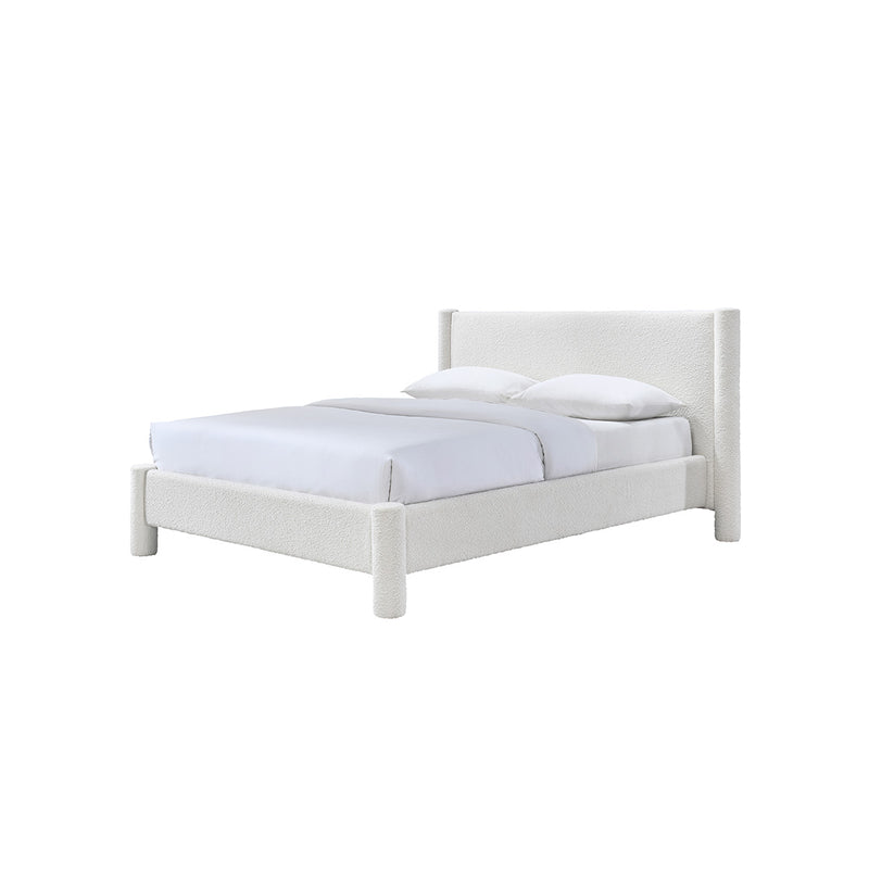 CAMA QUEEN EN TELA BLANCA