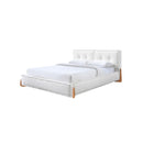 CAMA QUEEN EN TELA BLANCA