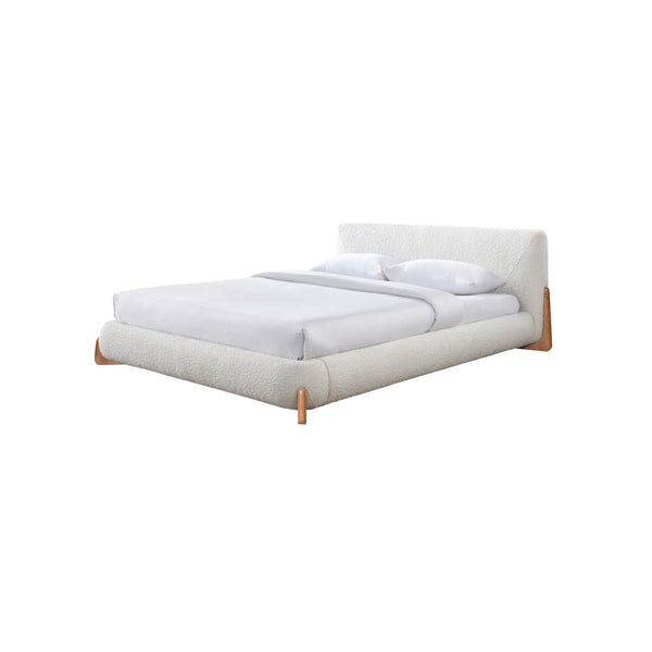 CAMA QUEEN EN TELA BLANCA